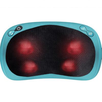 China Blue Body Color Customize Color Back Massage Pillow Neck Shoulder Massager Pillow With Heat for sale