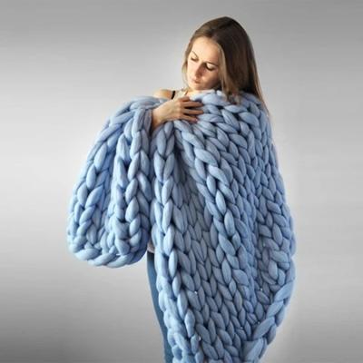 China PORTABLE New Design Hot Sale Cotton Throw Knit Blankets Wool / Chenille / Weighted Knit Blanket for sale