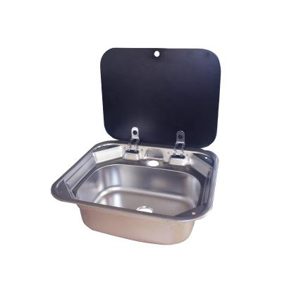 China Motorhome RV Caravan Camper Stainless Steel Hand Wash Basin Displacement Kitchen Sink With Frauct for sale