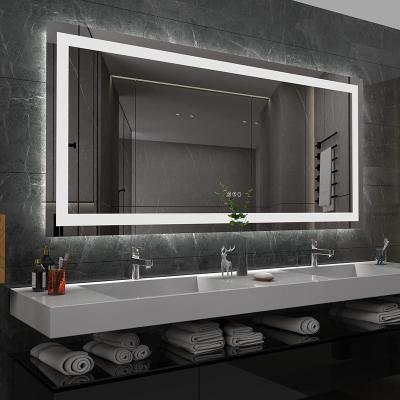 China Modern Bath Mirrors Hotel Led Wall Hanging Backlit Bathroom Mirror With Magnify for sale