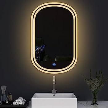 China Water Proof Drogging Moisture Proof Round Hollywood Decor Wall Mounted Large Bath Mirrors Makeup Vanity Led Smart Mirror for Home Strip Hotel Bathroom Decoration for sale