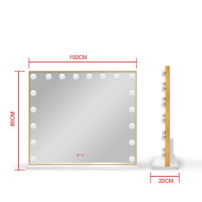 China Modern Large hollywood dressing decorative mirror tabletop 18 bulbs led hollywood mirror large for sale