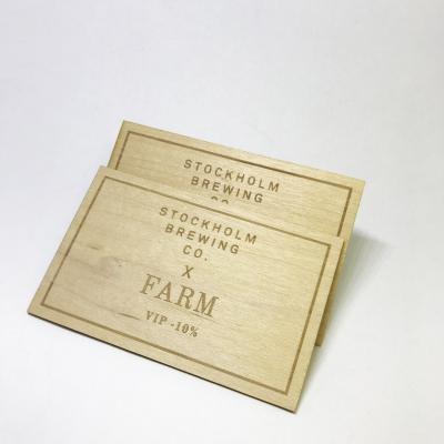 China Club VIP wooden membership card with engrave logo and printing for sale