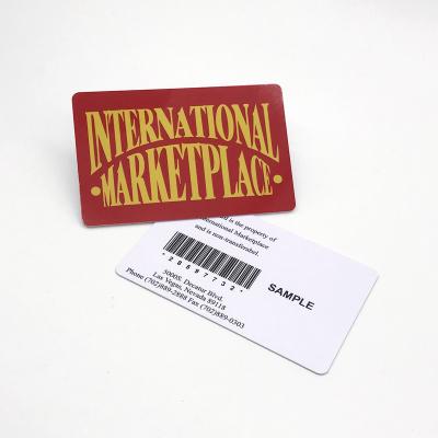 China Restaurant/CLUT/SHOP/SUPER MARKET credit card size plastic gift certificate with barcode for sale