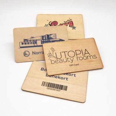 China Recyclable customized wooden gift card with barcode for sale