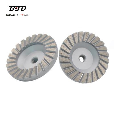 China To Fit On Terrco Or Quick Changed Plate Floor Grinding Machines High Quality Aluminum Base Cup Grinding Wheel For Marble And Granite Floor Diamond Cup Grinding Wheel With M14 Thread Aluminum for sale