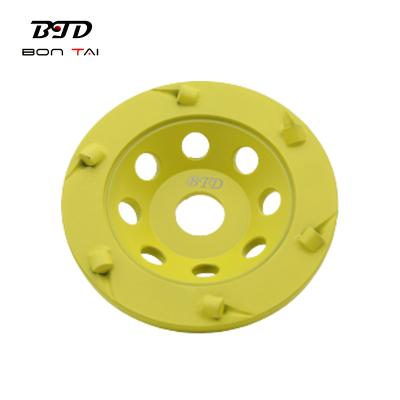 China Sharp and durable Diamond Cup Wheels with 6*1/4 PCD segments for removing epoxy coating on concrete floor for sale