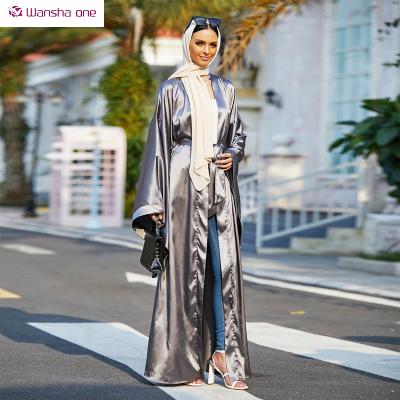 China Moroccan Modest Pluse Size Open Abaya Dresses Long Sheath Long Open Abaya Muslim Kimono Islam Fashionable Muslim Abayas for sale