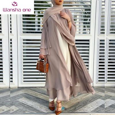 China Fashion 2021 summer Middle East national long dress open fashion women chiffon muslim modest islamic dress abaya beach wear for sale