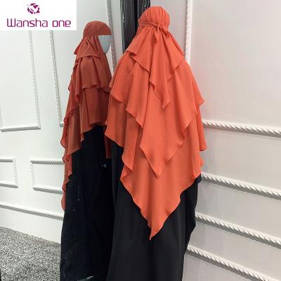 China Middle East Quick Dry Plus Size Dubai Chiffon Women Jilbab Borka Air Muslim One Piece Prayer Scarf Long Khimar for sale