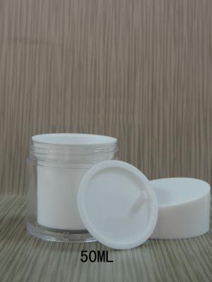 China 50G & 50ML double-deck PS Round Cosmetic Packaging/Cream Jar /Aluminum Jars With Screw Cap for sale