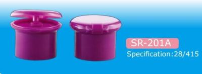 China Φ28/415 PP/PET round flip top cap for cosmetic plastic bottle closure,smooth finished for sale