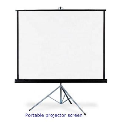 China Portable rack projection screen 100 inch Matt White HD Floor Foldable Stand Tripod frame Projector Screen For Home School for sale