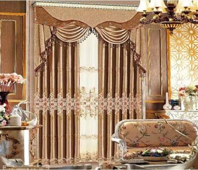 China Living Room Luxuriant Rod Curtain 100% Polyester Customized Design French Window Decoration + Full Light Shading Grommet Printed for sale