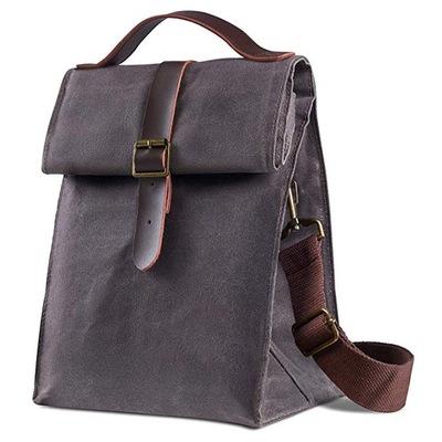 China Eco - Friendly OEM Insulated Waxed Canvas Lunch Bag Vintage Lunch Cooler Bag for sale