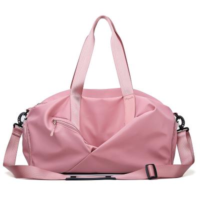 China Custom Foldable Sport Gym Travel Duffel Bag For Women Men High Capacity Fleece Yoga Swimming Bag for sale