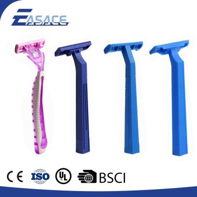 China Factory direct supply twin blade plastic razor, plastic shaving razor, disposable razor for sale