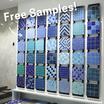 China Free Sample Wholesale Foshan OEM Bathroom Wall Floor Mix Color Blue Waterproof Glazed Porcelain Mosaic Tiles Swimming Pool Ceramic Mosaics for sale