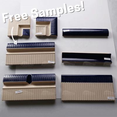 China Free Sample Supply Fina Standard Nosing Ceramic Tile 115x240mm Glazed Edge Waterproof Facing Pool Tile Facing Tiles for sale