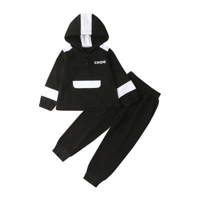 China Two-piece sportswear children's spring long-sleeved pants spring casual boy's suit children's hooded autumn sweater for sale