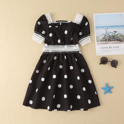 China Regular Girls' Summer Dresses Summer Candy Short Sleeve Polka Dot Mid Length Children's Dresses Children's Clothing and Cute Dress for sale