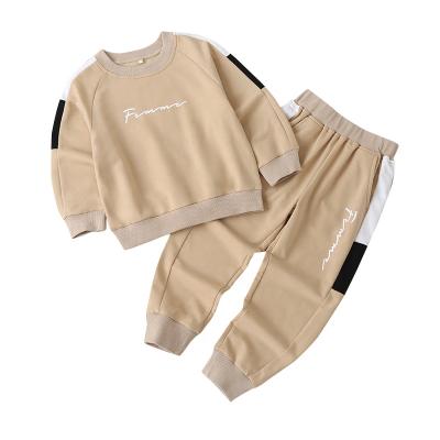 China Smart Casual Children's Spring Sweater Set Children's Clothing Boys And Girls Letter Style Two-Piece Sports Suit Suitable For 3-7 Years Old for sale