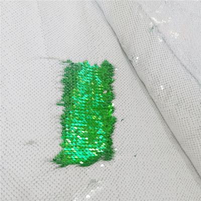 China Water Resistant Good Quality Sublimation White Green Gold 5mm Black Sequin Fabric for sale