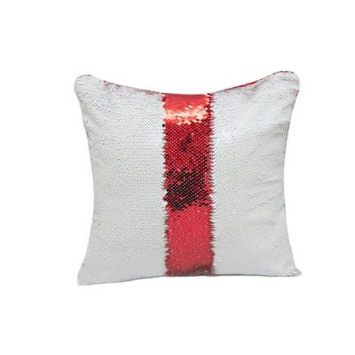 China Anti-static high quality sublimation sequin white red pillowcase for sale