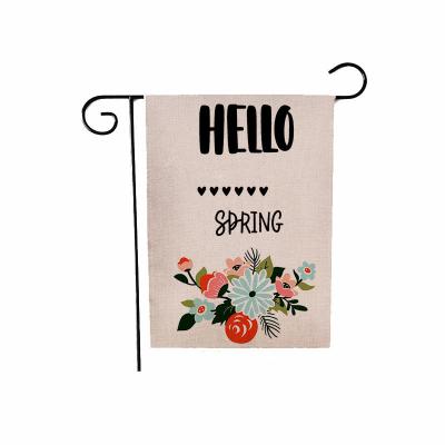 China Traditional Popular Home Garden Decoration Spring Garden Canvas Flag for sale