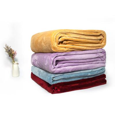 China Memory Pure Color Flannel Blanket Soft Woven Blanket for sale