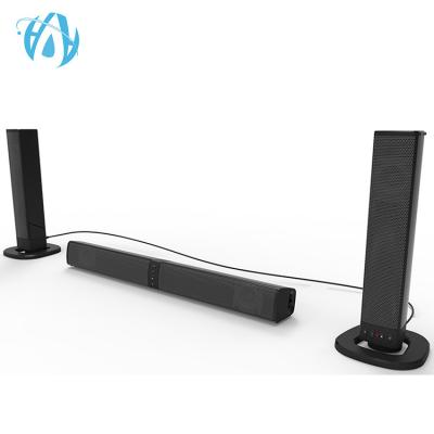 China Mini System Wired Portable 2.0 Channel 20W Stereo Surround Bluetooth Detachable Soundbar for TV, PC, Mobile Phone for sale