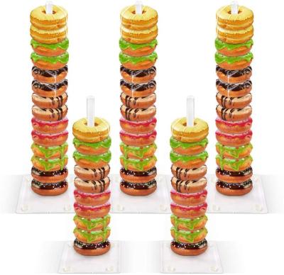 China Deli Self Service Bakery Donut Display Rack Acrylic Donut , Bagels Stand Up Display Rack for sale