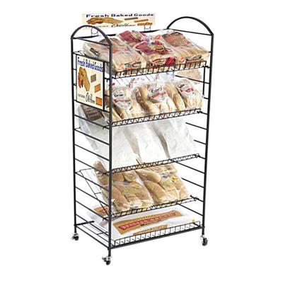 China Deli Bread Displays Racks Wire Display Stands Stand Metal Wire Bread Display Rack for sale