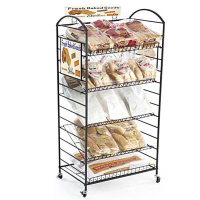 China Floor Standing Bread Display Rack Metal Wire Bread Display Rack Bakery Bread Display Racks for sale