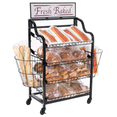 China Deli Bakery Rack 4 Layer Grid Dessert Tray Bakery Bread Display Racks for sale