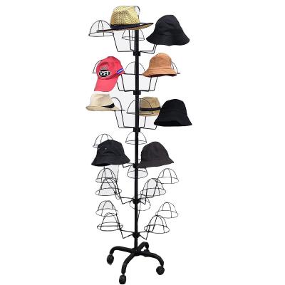 China Ca.ps Hats Hats Display Stand Rack Hat Organizer Rack Wire Rack Hanging Hat Display Rack For Retail Store for sale