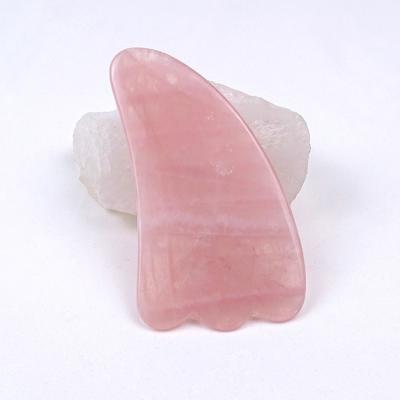 China Best selling face feather shape rose quartz gua sha stone jade guasha board for sale