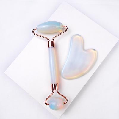 China Hot selling opal face roller gua facial sha set opalite face roller gua sha kit for sale for sale