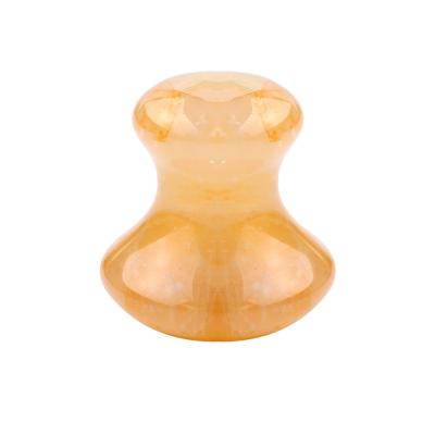 China New Design Luxury Yellow Quartz Citrin Mushroom Face Rose Quartz Topaz Eye Massager Tool for sale