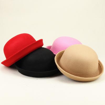 China Retro Picture Vintage Floppy Derby Pitcher Felt Felted Hat Panama Hats Flip Brim Wool Felt Hat Hats for sale