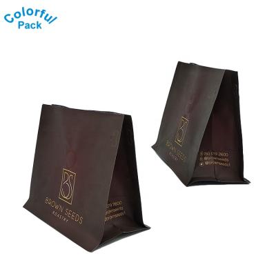 China Custom Security Flat Bottom Bags Toast Coffee Bean Packaging Pull Ziplock With Valve for sale