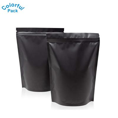 China Reusable eco-friendly matte black aluminum foil plastic stand up pouch food packaging bags for export for sale