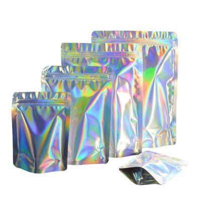 China High Quality Recyclable Self Lock Zipper Self Lock Foil Mylar Bag Teardrop Glitter Reusable Doypack Food Snack Package Laser Stand Up Pouches for sale