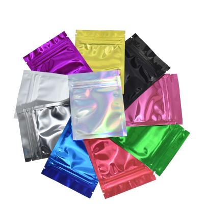 China Recyclable Customized Colored Zipper Lock Aluminum Foil Bag Self Seal Tear Notch Heat Seal Zipper Snack Opens Gift Storage Packaging Bag for sale