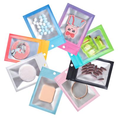 China Wholesale Recyclable Colorful Clear Window Aluminum Foil Food Packaging Plastic Bag Small With Zipper Lock Pockets for sale