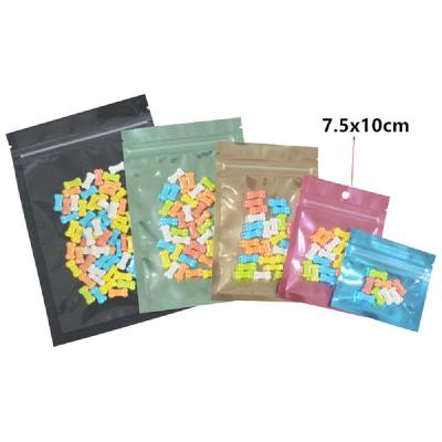 China Recyclable Clear Mylar Foil Zip Lock Bag Self Seal Tear Notch Flat Packaging Pouches For Candy Tea Coffee Bean Food Storage Bag for sale