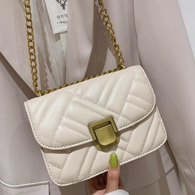 China Messenger Bag/Cross Shoulder Bags - Small Square Chain Women's Body Bags Fashion Messenger Bag Simple Lock Casual Wild Ms. Shoulder Bag for sale