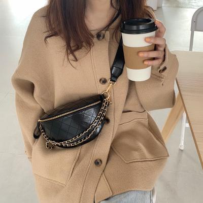 China Handbag Bag/Messenger/Cross Shoulder Bags - Body Bags Women Body Bags Women Chest Bag Diamond Pattern Chain Sling Bags Quality PU Leather Chain Shoulder Messenger Bag little pinches the black wallet for sale