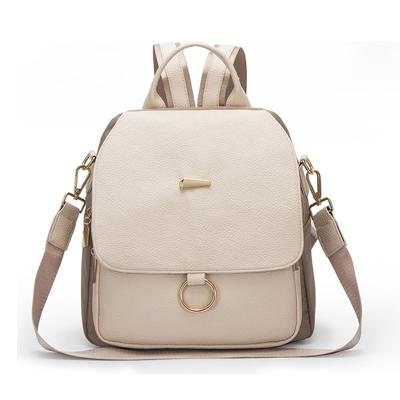 China Anti-theft Women Backpack PU Leather Multifunctional Backpack Female Shoulder Bag Nylon Travel Bags Mochila College School Bag Large for sale