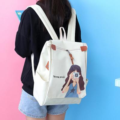 China Cartoon Waterproof Korean Women Backpack Large Capacity Shoulder Bag Teenager Female Casual School Bag for sale